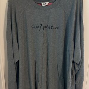 For The Republic Charcoal Sweatshirt “Stay Positive”